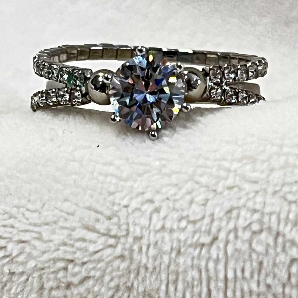 $90 Each — Cubic Zirconia/Swarovski Crystal Rings—Sizes 7-8 - Picture 2 of 5